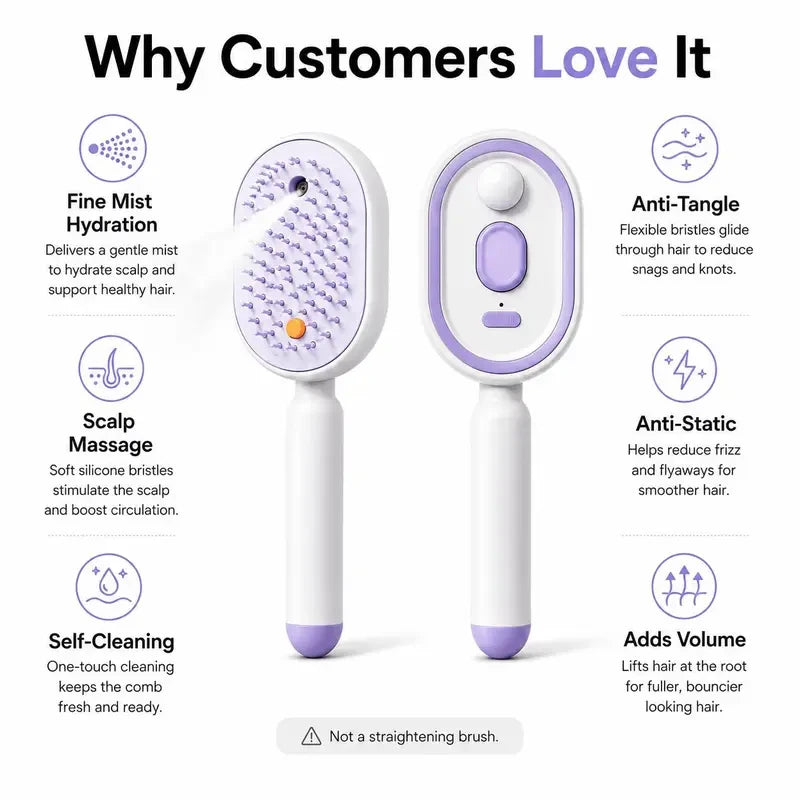 Electric Spray Massage Hair Brush